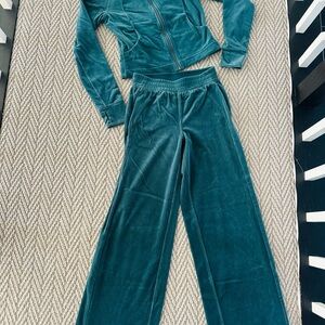 Lululemon Athletica Teal Velour Tracksuit